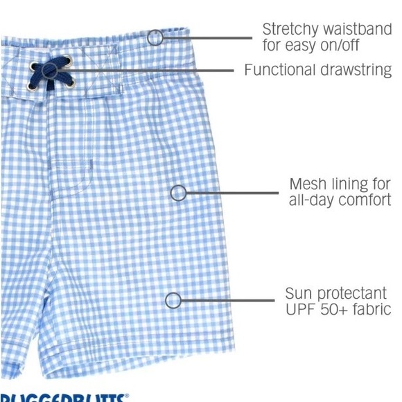 RuggedButts Gingham Check Swim Trunks - Picture 9 of 10